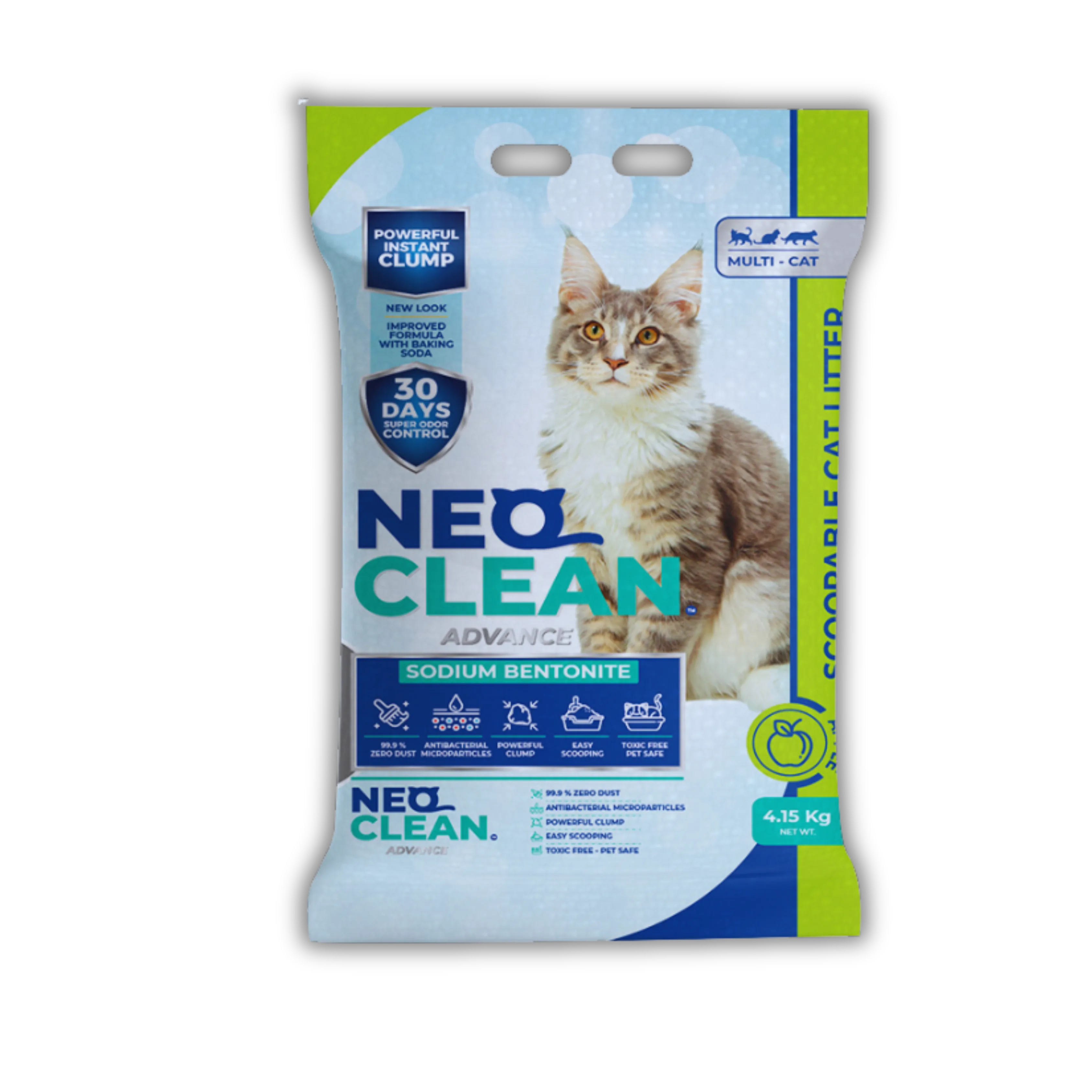 Imagen de una arena sanitaria marca NeoClean 4.15kg aroma manzana